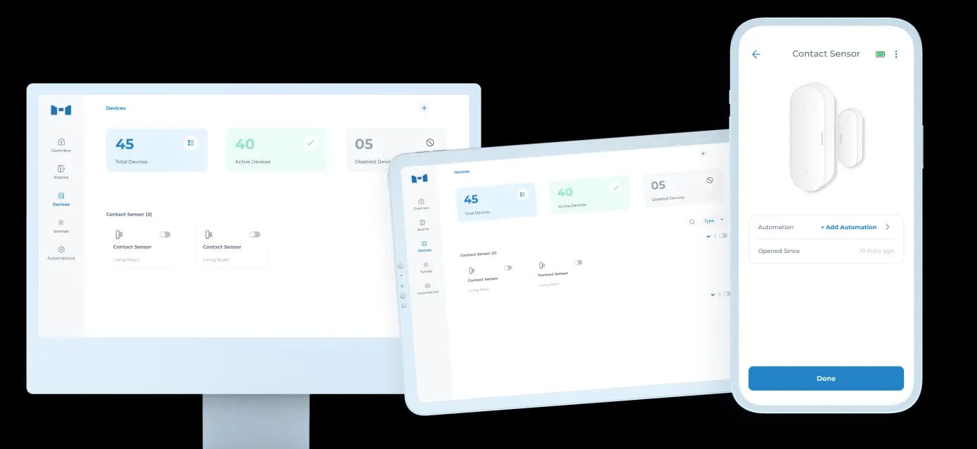 MTronic contact sensor portal mockup