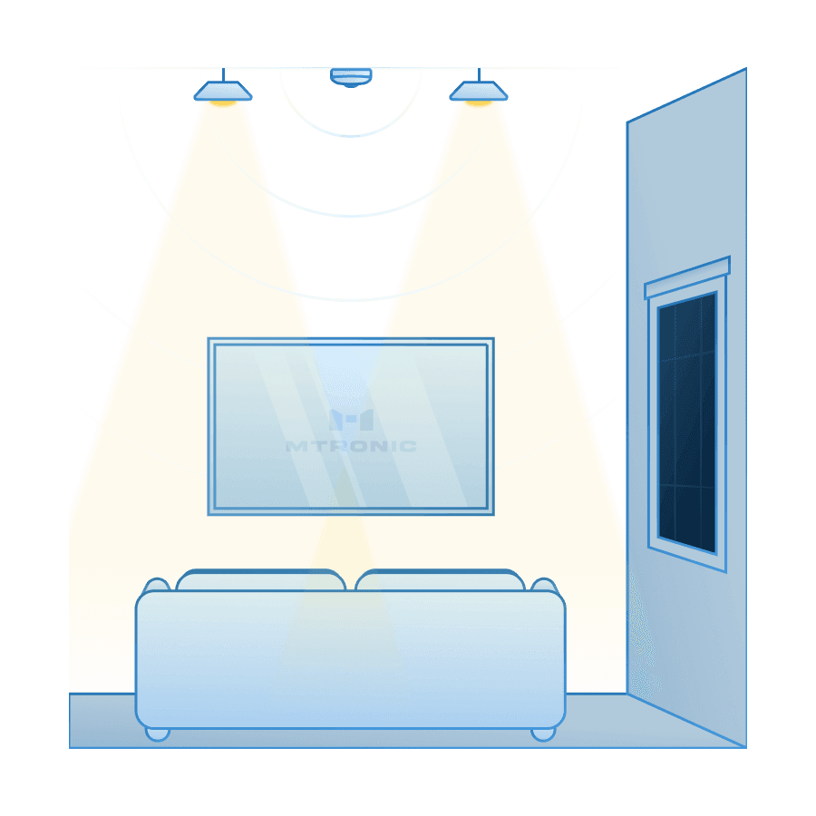 Light Sensing in living room on a cloudy day using MTronic's Motion and Light Sensor