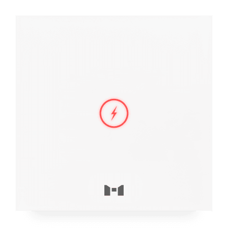 A white 2D illustration of the smart power panel by MTronic.