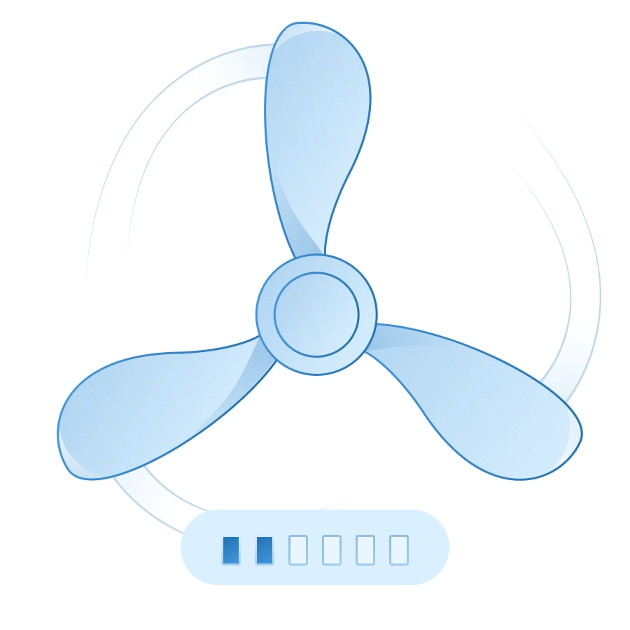 Fan controlled by MTronic Smart Dimmer